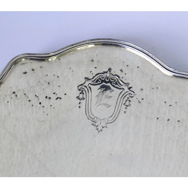 Early 20th Century Quatrefoil Sheffield Silver Platter Cake Stand Pedestal Plate For Sale - Image 5 of 7