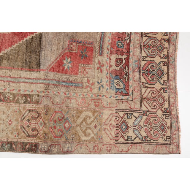 1960s Authentic Faded Vintage Turkish Rug,Unique Anatolian Design For Sale - Image 5 of 10