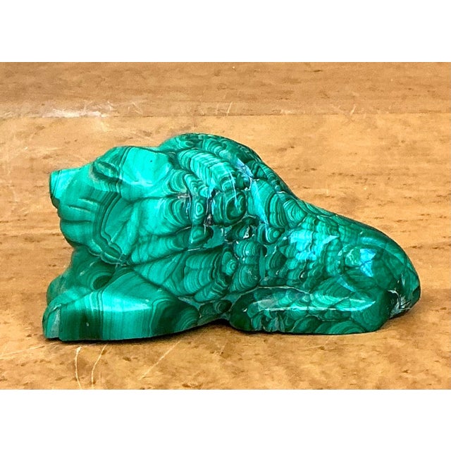 Art Deco Vintage Malachite Carved Lion Sculpture For Sale - Image 3 of 16