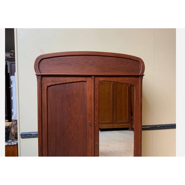 Antique Art Nouveau Linen Wardrobe, 1910 For Sale - Image 4 of 9