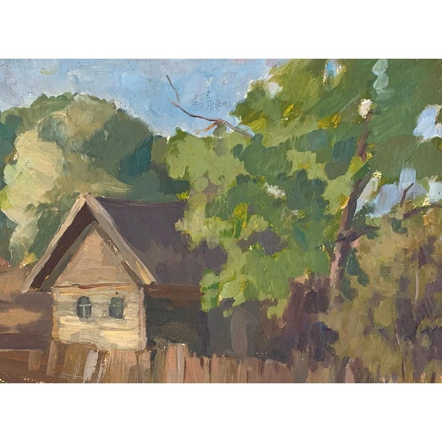 Realism Vintage Ukrainian Impressionist Oil Painting, Rural Landscape, 1970s 49-67 For Sale - Image 3 of 6