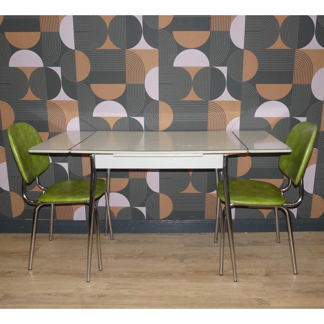 Extendable Kitchen Table in Chrome and Resopal, 1960s For Sale - Image 4 of 14
