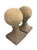 Pair of Vintage Neoclassical Cast Stone Sphere Garden Finials on Pedestal Bases For Sale In West Palm - Image 6 of 12