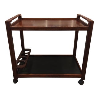 Rosewood Danish Bar Cart For Sale