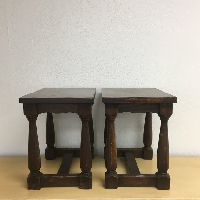 Vintage A. Brandt Ranch Oak Hacienda Style Side End Tables a Pair