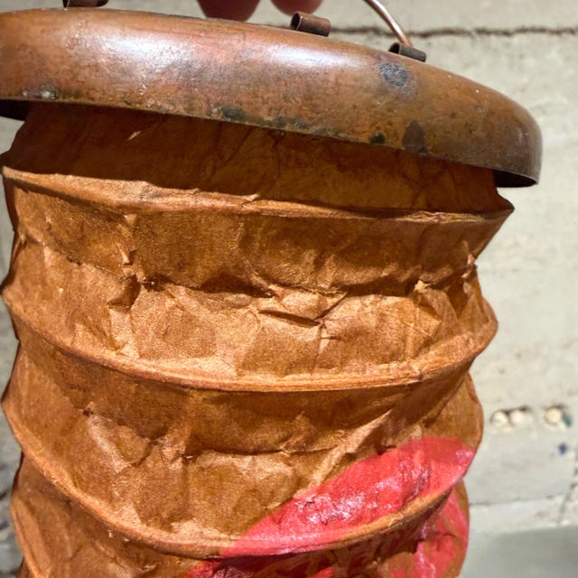 Antique Japanese Foldable Paper Candle Chochin or Odawara Lantern For Sale - Image 11 of 17