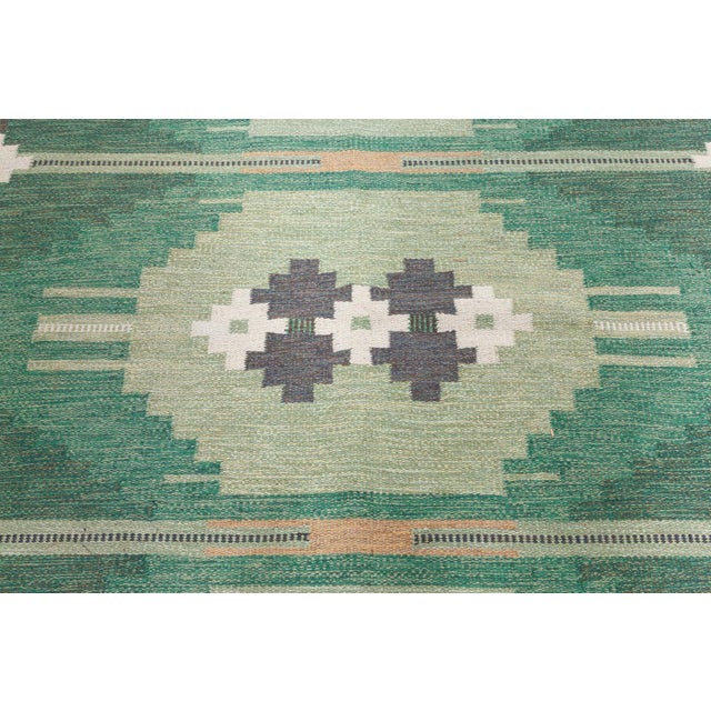 Doris Leslie Blau Vintage Swedish Flat Weave Rug by Ingegerd Silow For Sale - Image 4 of 9