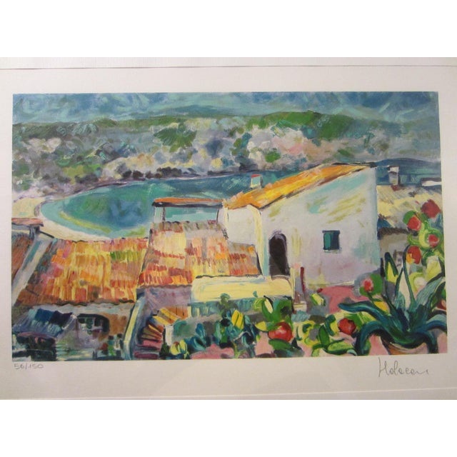 1970s Claudio Malacarne Italy Il Golfo Del Sole Coastal Signed Serigraph For Sale - Image 14 of 14