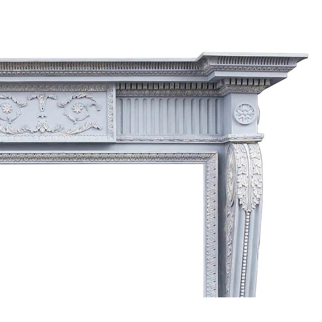 English Antique Carved Early English George I Style Mantel For Sale - Image 3 of 8