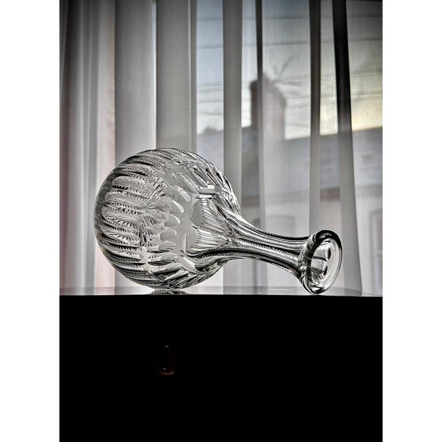 Antique Cut Glass Decanters with Faceted Stoppers, 1890s, Set of 2 For Sale - Image 6 of 16