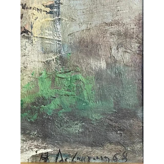 Pietro Virgilio Lietti, Figures Along The Canal, 1900s, Oil on Panel, Framed For Sale - Image 6 of 8