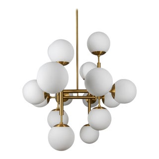 Riegel Lacquered Burnished Brass, Black Gun Metal and Polished Nickel Lighting by Schwung For Sale