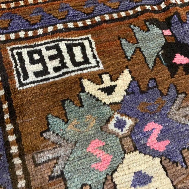 1930s Vintage Kazak Wool Plant Dye Camel Area Rug For Sale - Image 4 of 13