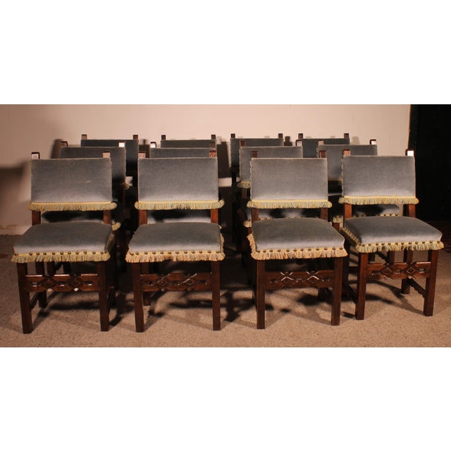 Spanish Beechwood Chairs, Set of 12 For Sale - Image 11 of 11