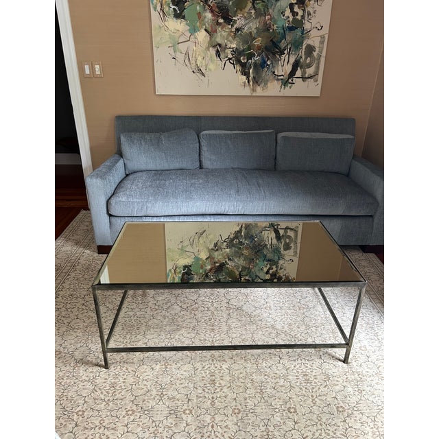 Dark Gray Metal & Mirrored Modern Coffee Table by Oly For Sale - Image 8 of 11