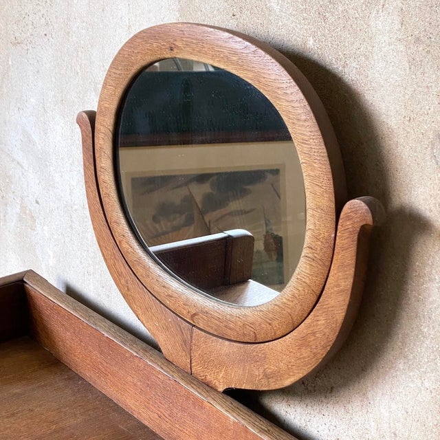 Brown Vintage Turned Wood Dressing Table, 1950s For Sale - Image 8 of 9