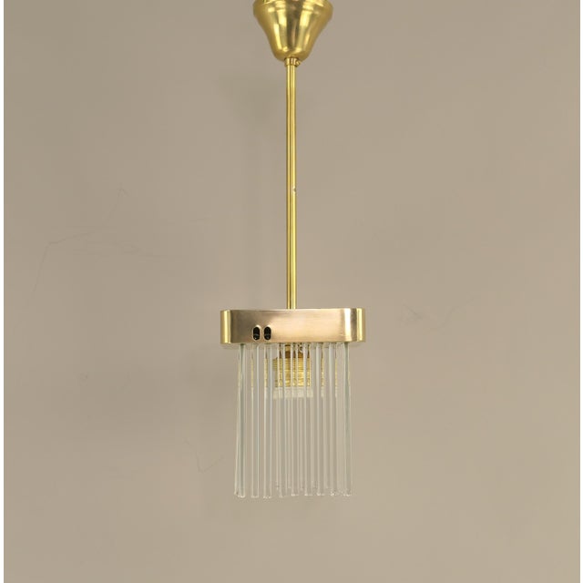 1960s Brass Hanging Lamp with Glass Rods, Italy, 1960s For Sale - Image 5 of 12