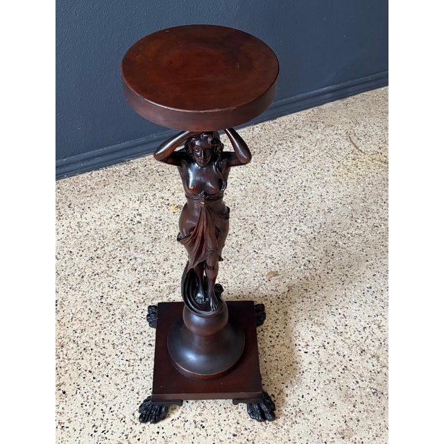 Art Nouveau Art Nouveau Pedestal by E.Kopriwa Co. Architectural Modelers and Wood Carvers. For Sale - Image 3 of 18