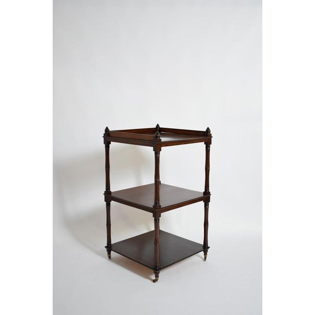 Faux Bamboo Pedestal Bookshelf Table, 1960s For Sale - Image 3 of 6