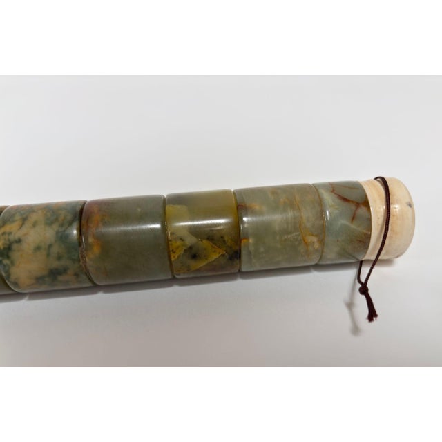 Mid 20th Century Chinese Jade Bone and Horse Hair Calligraphy Brush Hand-Carved 15 In For Sale - Image 5 of 12