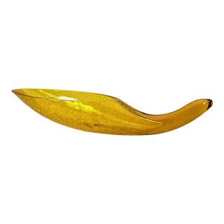 Mid Century Blenko Cornucopia Handblown Vase For Sale