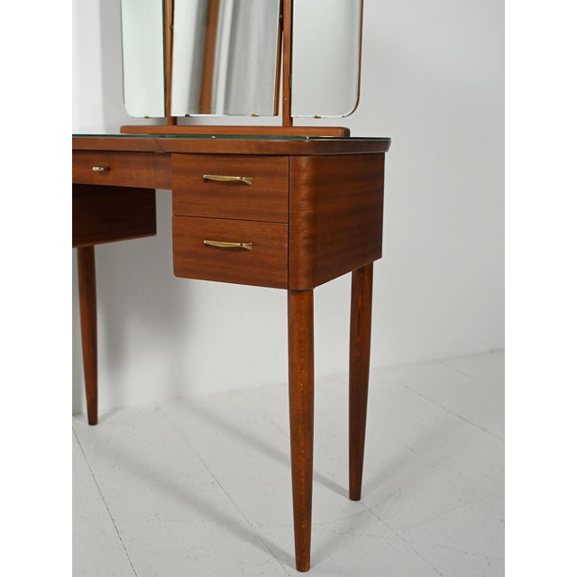 Brown Scandinavian Mahogany Dressing Table, 1950s For Sale - Image 8 of 10
