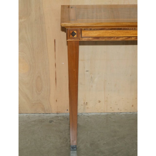 David Linley Stunning Vintage 1994 David Linley Burr Walnut Amboyna Wood Large Console Table For Sale - Image 4 of 18
