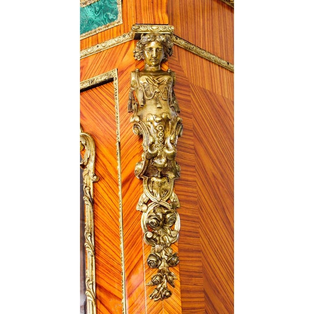 Brown 19th Century French Malachite & Ormolu Mounted Vitrine Cabinet For Sale - Image 8 of 18