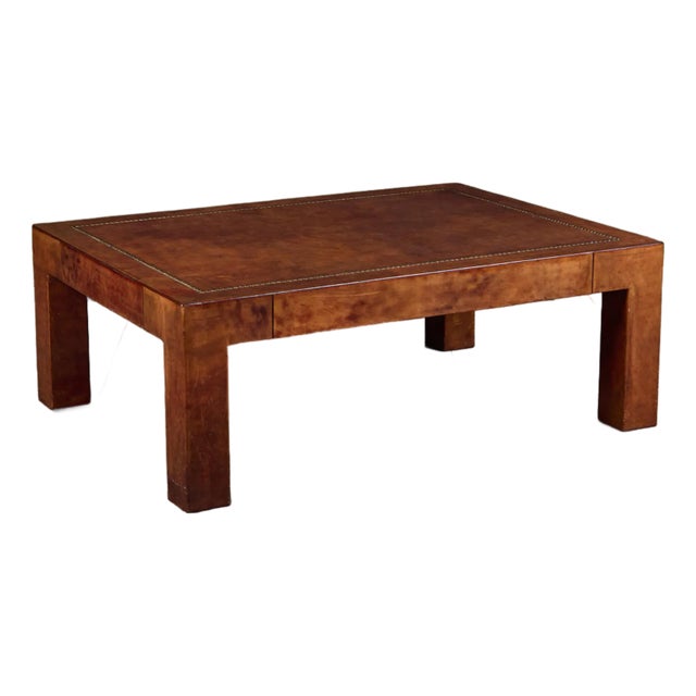 Jeff Knight Leather Coffee Table For Sale
