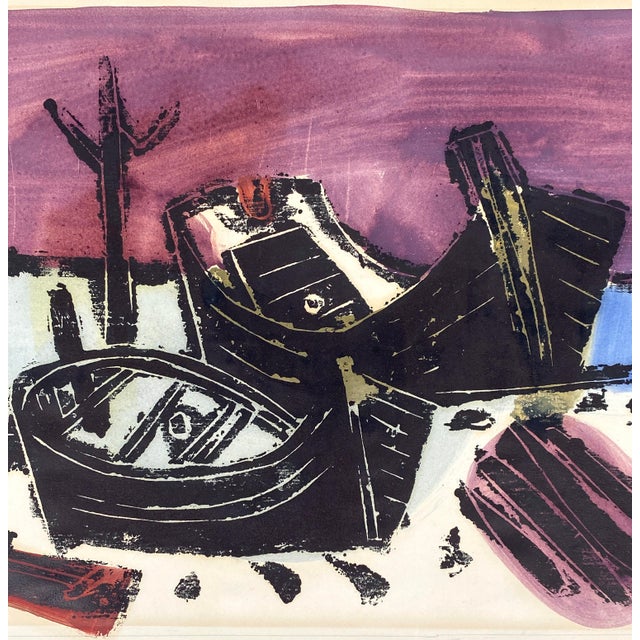 Ulrich Knispel, Am Steg, 1952, Monotype and Gouache on Paper For Sale - Image 10 of 13
