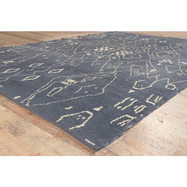 Blue Contemporary Turkish Moroccan Rug, 07'07 X 10'05 For Sale - Image 8 of 10