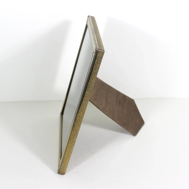 Mid-Century Modern 1950’s 8”x10” Rectangular Brass Table Top Photograph Frame, Easel Back For Sale - Image 3 of 9