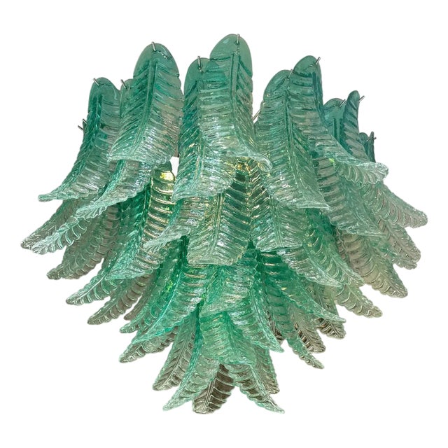 Scenographic Green Felci Murano Glass Chandelier by Simoeng For Sale