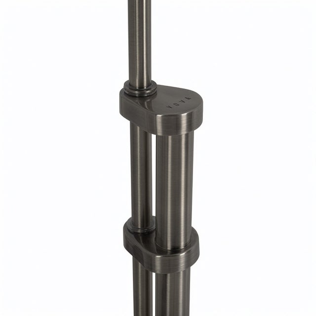 1980s 1980s Tambo Floor Lamp - 92" Mid Century Arc Lamp, Dark Walnut Base, Black Nickel Finish, Lucite Drum Shade For Sale - Image 5 of 7