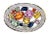Late 20th Century Multicolor Sapphire & Yellow Enamel 14k White Gold Oval Top Ring, Size 6.5 For Sale