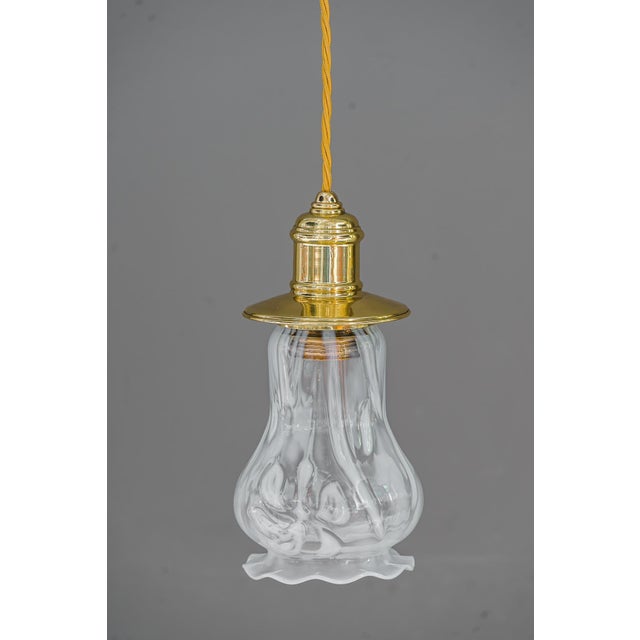 1920s Art Deco Pendants with Opaline Glass Shades, Vienna, 1920s, Set of 2 For Sale - Image 5 of 15