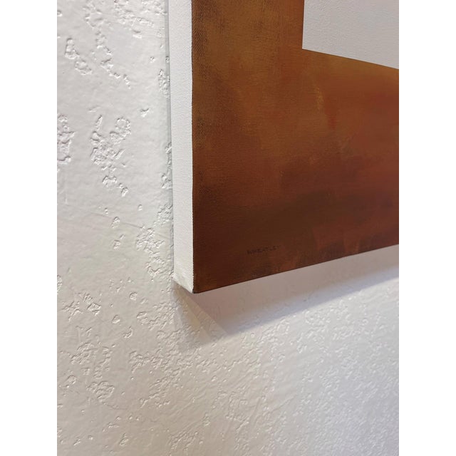 Contemporary So Many Stories to Tell by Justin Wheatley | Acrylic on Canvas White Barn With Rust Field For Sale - Image 3 of 10
