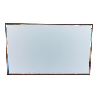 1960s Mid Century Modern Vintage Swedish Wall Mirror in Wood and Brass For Sale