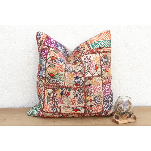 Textile Large Bohemian Jaisalmer Antique Pillow For Sale - Image 7 of 7