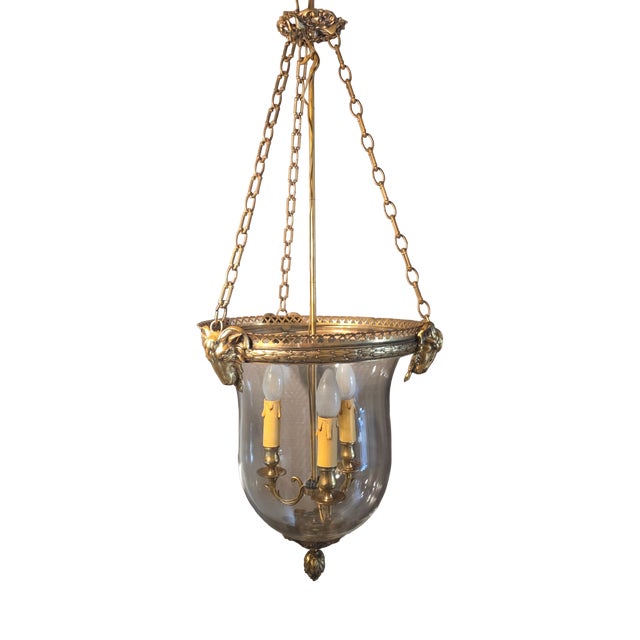 Large Entrance Lantern with Rams Heads, 1920s For Sale