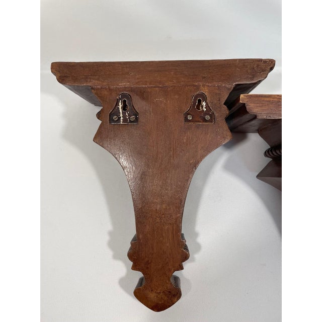 Mid 20th Century Neoclassical Style Wood Corbels Wall Shelf Brackets - A Pair For Sale - Image 17 of 18