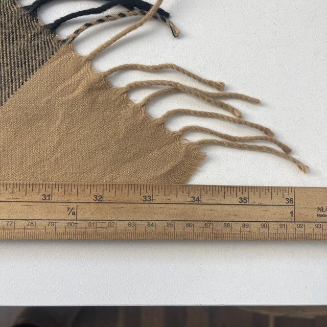 Camel Burberry Beige Plaid Triangle 100% Wool Scarf For Sale - Image 8 of 8
