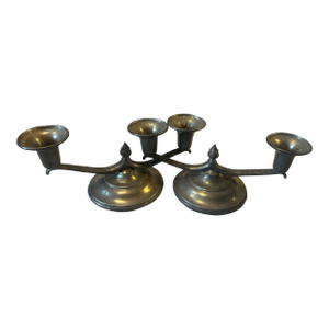 Set of 2 Pilgrim Pewter Candelabras, Early 20th Century