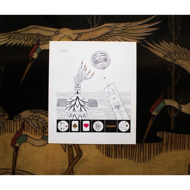 1968 Max Walter Svanberg Composition No. 7, Original Period Gold Leaf Lithograph For Sale - Image 10 of 13