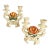 Pair of Vintage Ivory Ceramic Rose Double Candle Holders For Sale