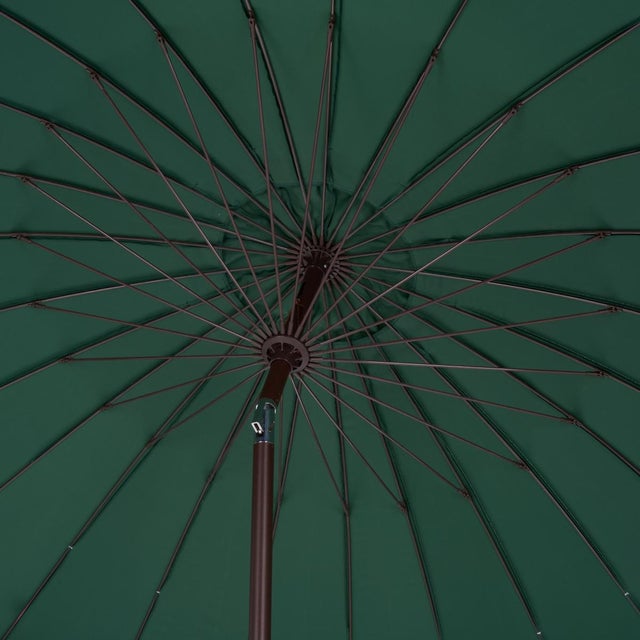 Spritely Home Panza 9 Ft Crank Umbrella, Green/Brown Pole For Sale - Image 4 of 8