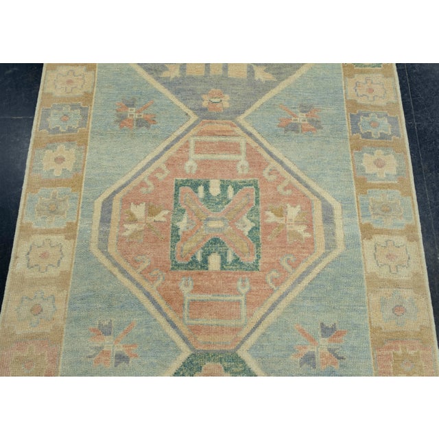 Turkish Oushak Runner Rug 4'7" x 16' #18031 For Sale In Houston - Image 6 of 8