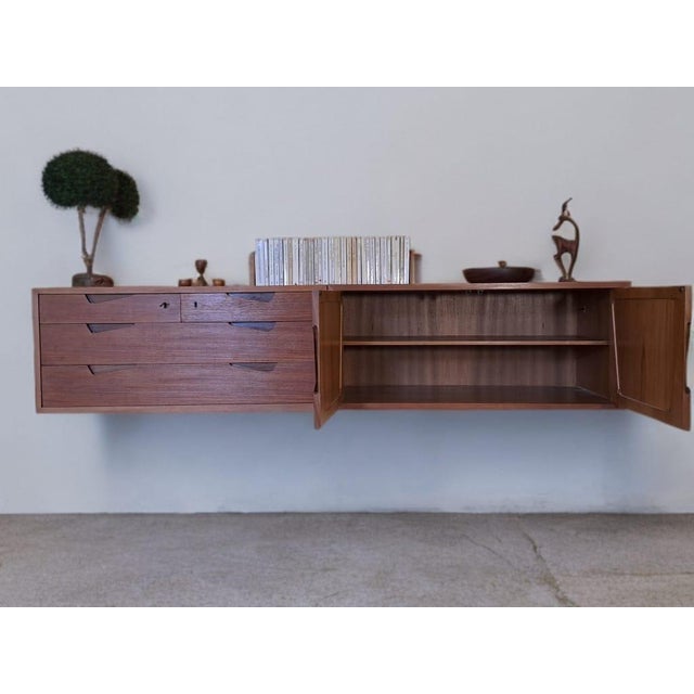 Mid-Century Scandinavian Rival Wall-Mounted Teak Storage Unit, 1960s For Sale - Image 4 of 18