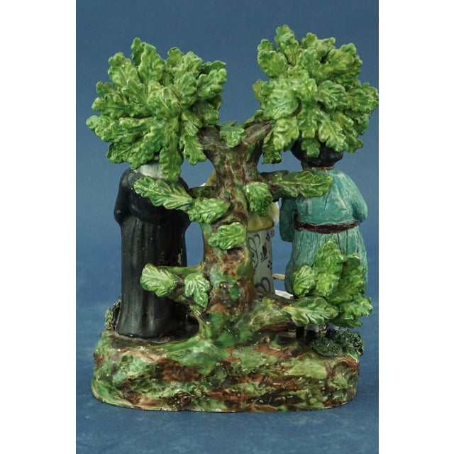 19th Century English Staffordshire Ceramic Sculpture of Peasant Family with Child attributable to John Dale, 1800s For Sale - Image 5 of 18