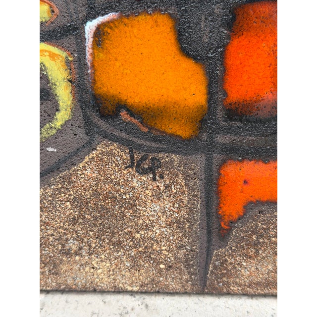 Wall Plaque in Enameled Lava Stone by JG Picard, 1970s For Sale - Image 3 of 7